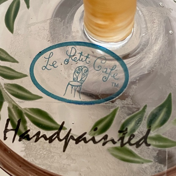 Elephant Wine Glasses HandPainted Tropical PalmTrees Bamboo Stem Le Petit Cafe 2 - Picture 3 of 16